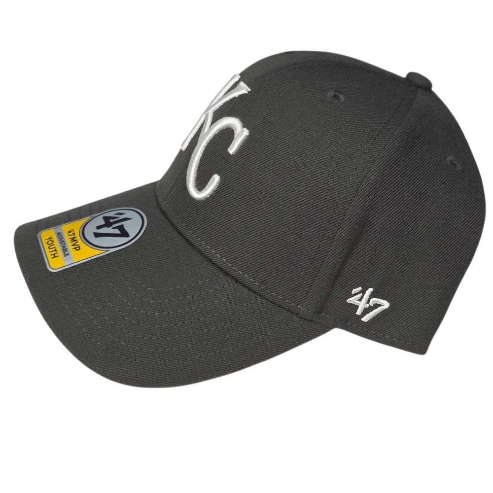 Kansas City Royals 47 Brand Hat YOUTH MVP Dark Gray Adjustable Cap‎ MLB New